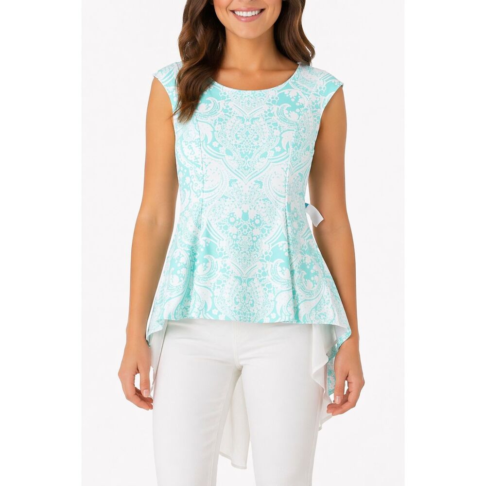 Julie's Closet  Green Sleeveless Asymmetric Top M